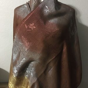 Butterfly cotton scarf